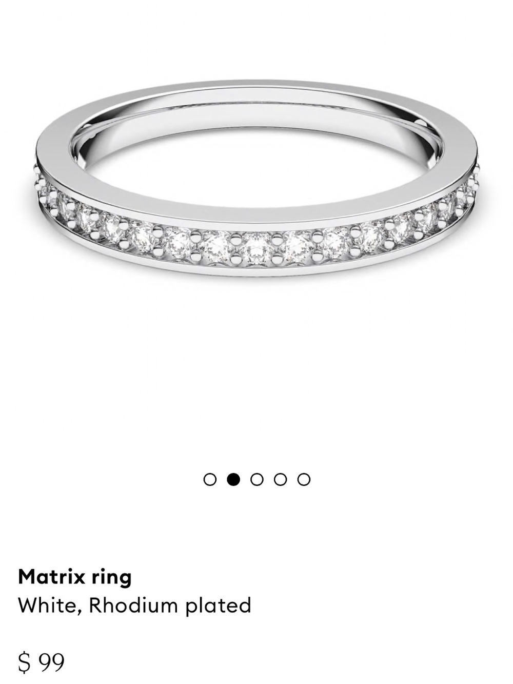 Swarovski- Classic Matrix ring, Eternity Band - size 52
